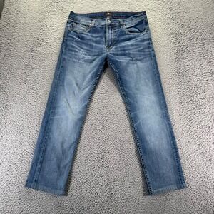 7 For All Mankind Jeans Mens 34x27 Blue Japanese Fabric Cotton Stretch Slim Fit